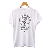 Women’s Earth Day "There Is No Planet B" Cotton T-Shirt | Black & White Summer Tops