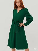 Őszi és téli európai és amerikai női ruházat hosszú ujjú kis V-nyakú csipkés ruha