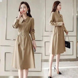 Women's Belted Midi Shirt Dress-1