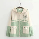 Hooded Lightweight Casual Jacket with Pockets-Green-1