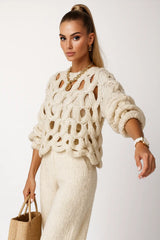Elegant Crochet Knit Pullover