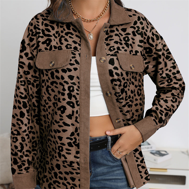 Leopard Print Long Sleeve Jacket
