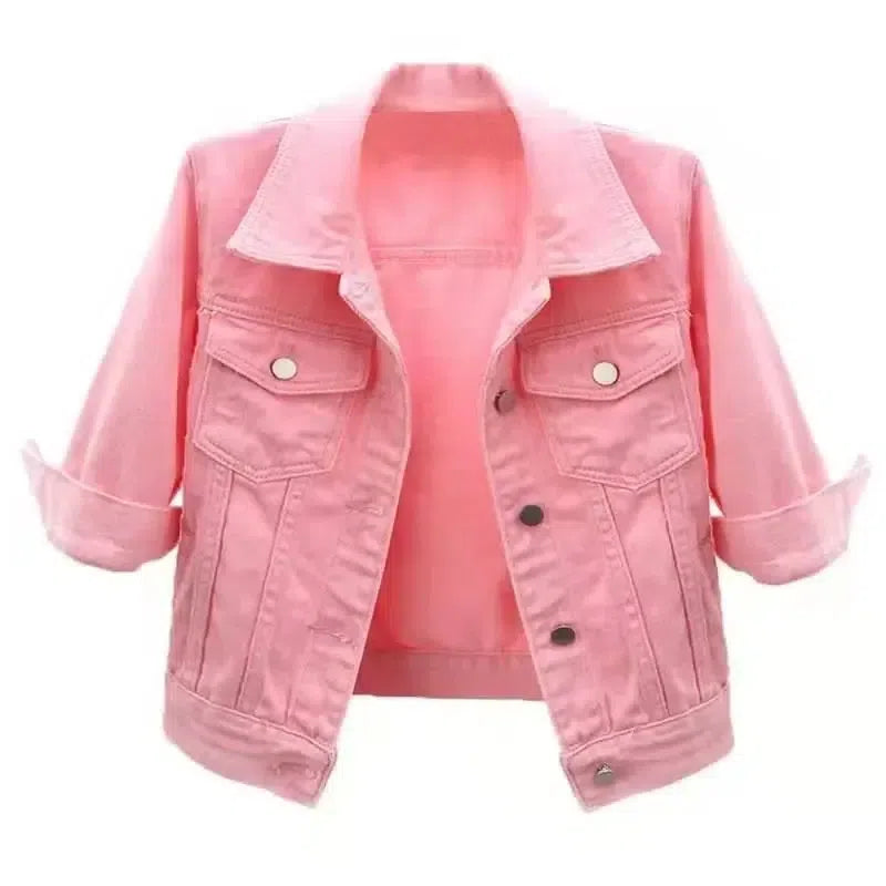 Classic Denim Jacket – Timeless and Versatile for All Seasons-Pink-4