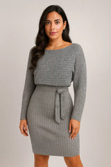 2db öltöny női egyszínű csíkos hosszú ujjú felső és szűk harisnyatartó szoknya divat őszi téli vékony ruházat