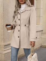 Elegant Wool Blend Lapel Coat