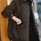 Cozy Hooded Stitching Puffer Coat