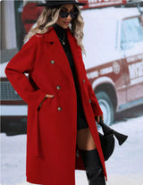 Chic Double-Breasted Woolen Coat