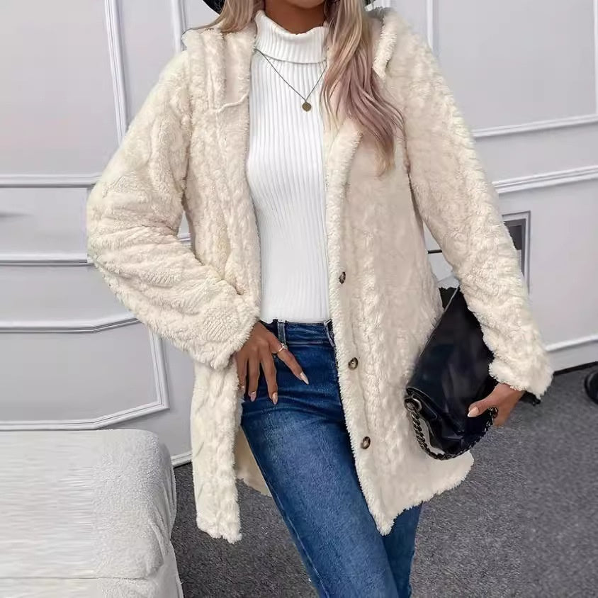 Cozy Hooded Button Cardigan Coat