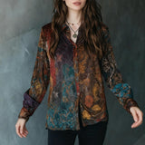 Retro Boho Floral Shirt Blouse