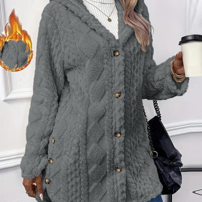 Cozy Hooded Button Cardigan Coat