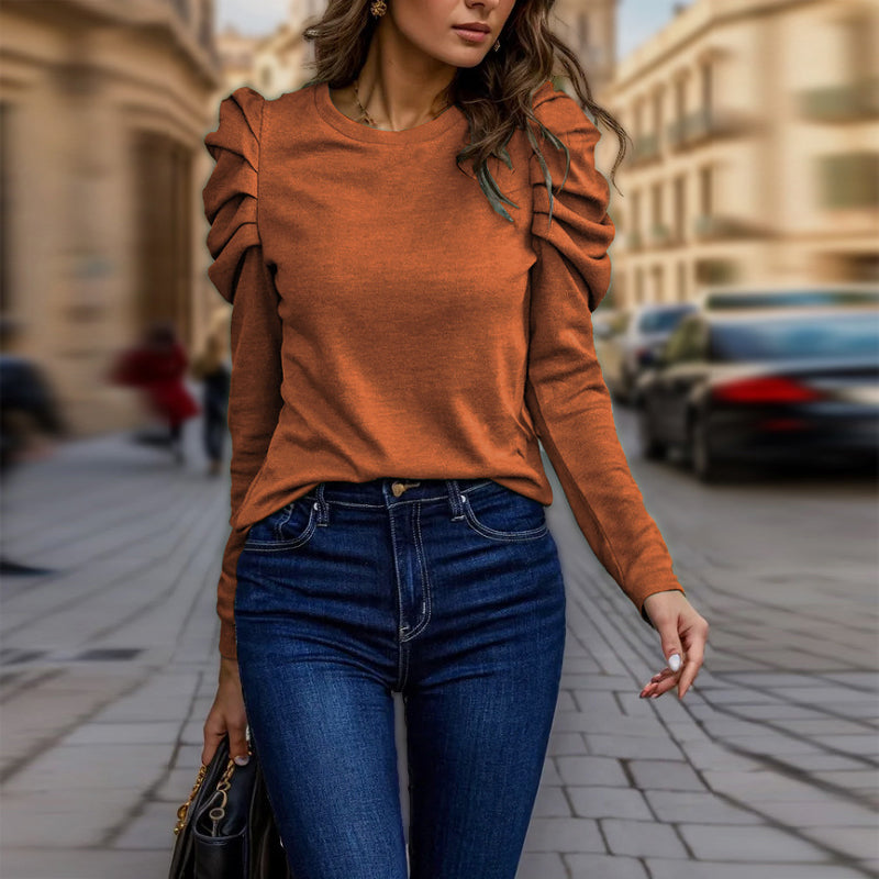 Elegant Puff Sleeve Knit Top