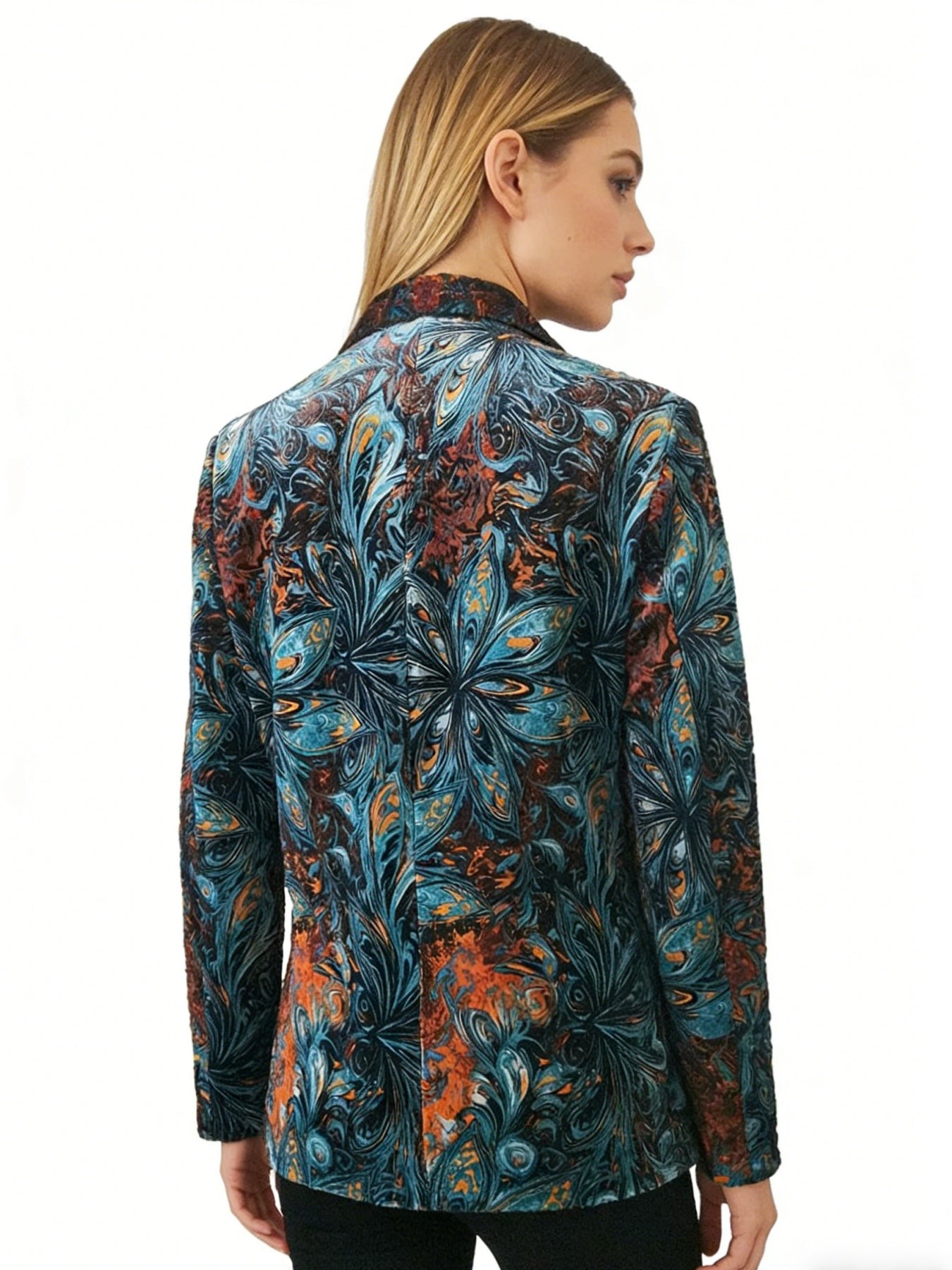 Printed Casual Suit Jacket
