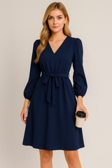 Őszi és téli európai és amerikai női ruházat hosszú ujjú kis V-nyakú csipkés ruha