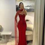 Red Sequin Evening Dress Mila