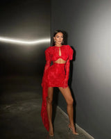 Cut Out Red Dress Isla