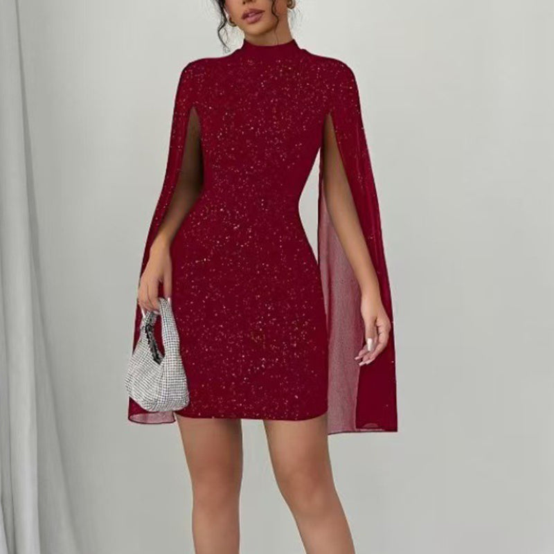 Glitter Bodycon Mini Cocktail Dress