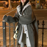 Cozy Lambswool Hooded Dress Coat