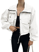 Chic Zip-Up Short Trench Jacket