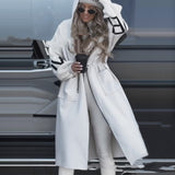 Chic Hooded Longline Splice Coat