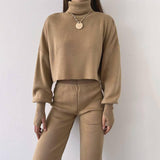 Autumn And Winter European And American Turtleneck Loose-Khaki-5