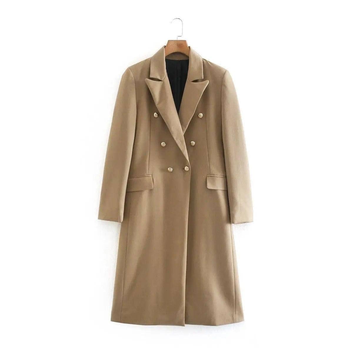 Autumn And Winter Women'S Double-Breasted Woolen Coat-6