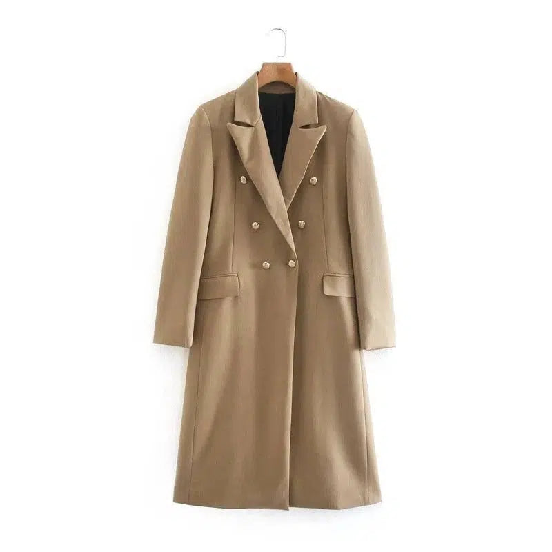 Autumn And Winter Women'S Double-Breasted Woolen Coat-6