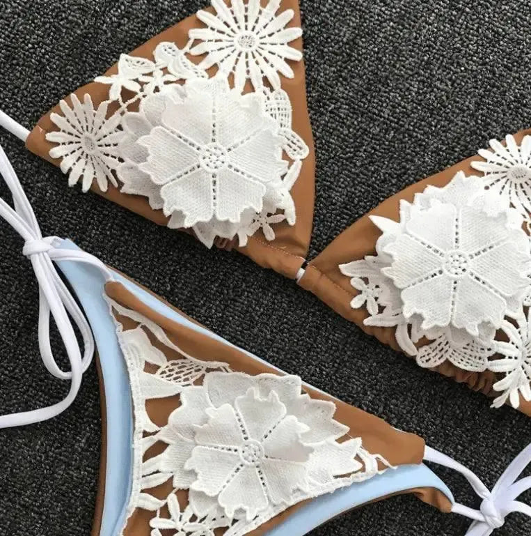 Bikini Maillot De Bain Femme Pure Color Strap Bikini-1