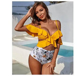 Bikini Women's Cross Swimsuit Off-shoulder Bikini Suit-6