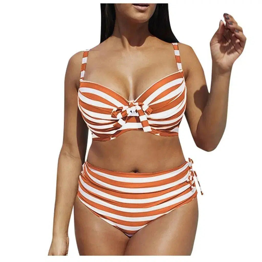 Breathable and comfortable ladies bikini swimsuit-Orange-5