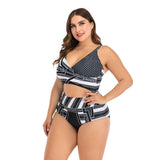 Chic Plus-Size Geometric Bikini for Trendy Beach Style-4