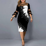 Chic Plus-Size Midi Dress: Elegant & Trendy-White1-8