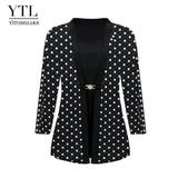 Chic Polka Dot Blazer for Women - Elegant Office Wear-1