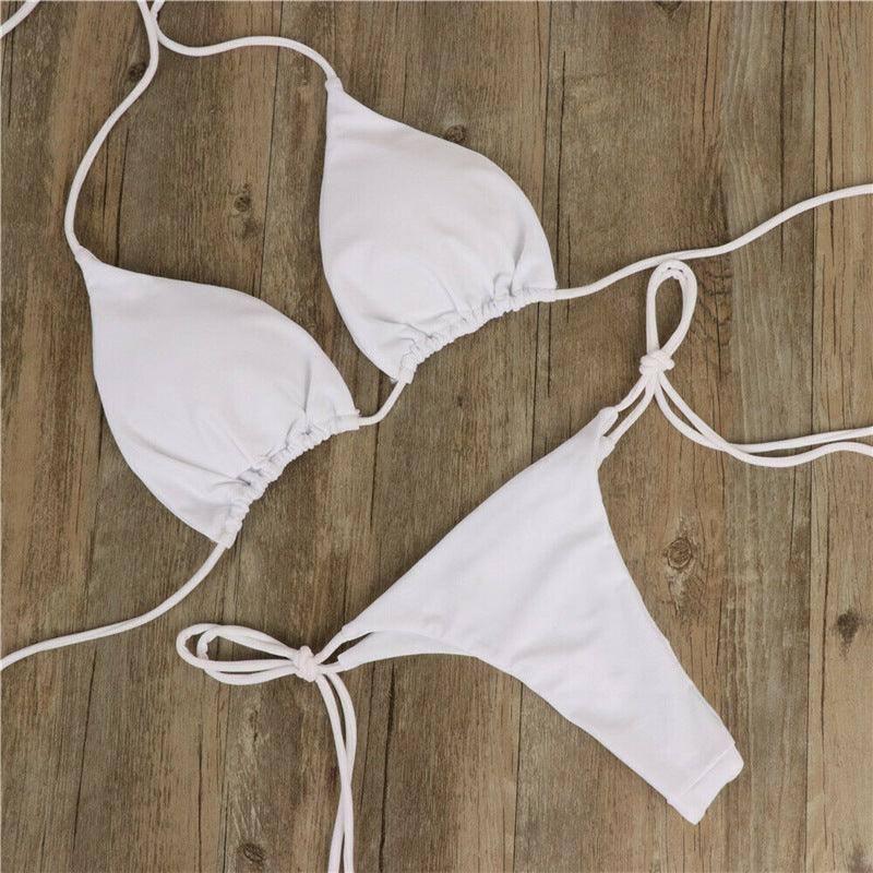 Chic Red Bikini Set: Trendy Swimwear for Stylish Beach Days-White-4