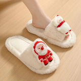 Christmas Shoes Ins Santa Claus Open-toe Cotton Slippers-1