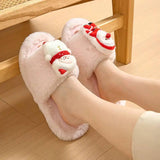 Christmas Shoes Ins Santa Claus Open-toe Cotton Slippers-5