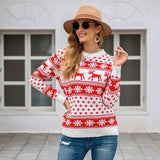 Christmas sweater snowflake pullover women-6