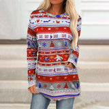 Christmas Sweater With Loose Bottoming Shirt-Red-2