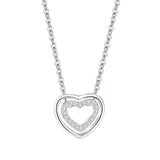 Elegant Heart Pendants: Perfect Romantic Gift-White Gold Color-5