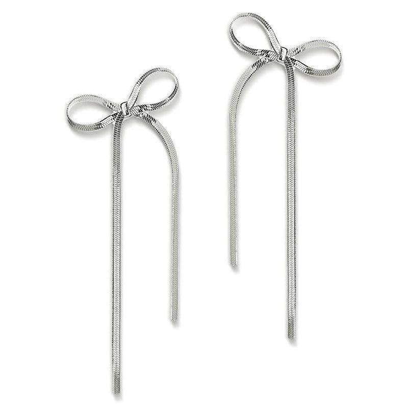 Elegant Long Drop Earrings for Evening Wear-White K-3