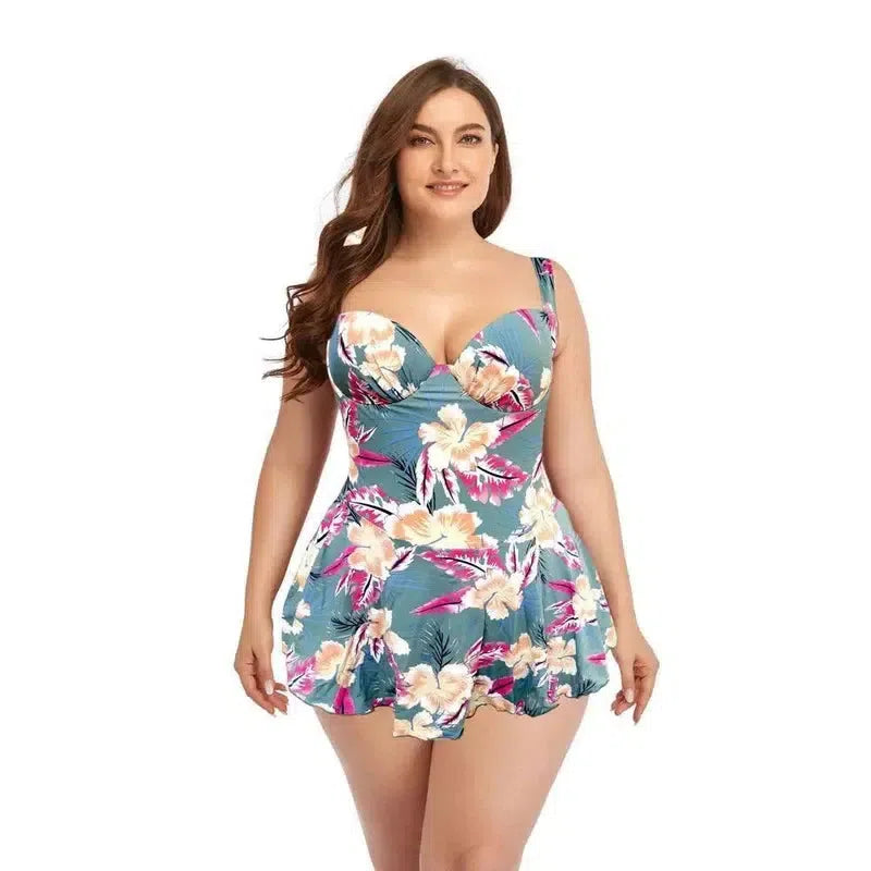 2022 New Push Up One Piece Swimsuit Women Plus Size Swimwear Large Big Plussize Swimming Suits Beachwear Bathing Suits-5552-7-13