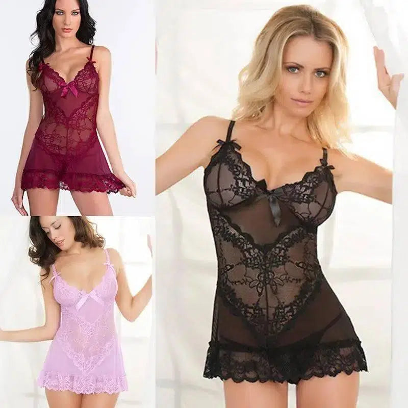 European And American Erotic Lingerie Sexy Lace See-through-1