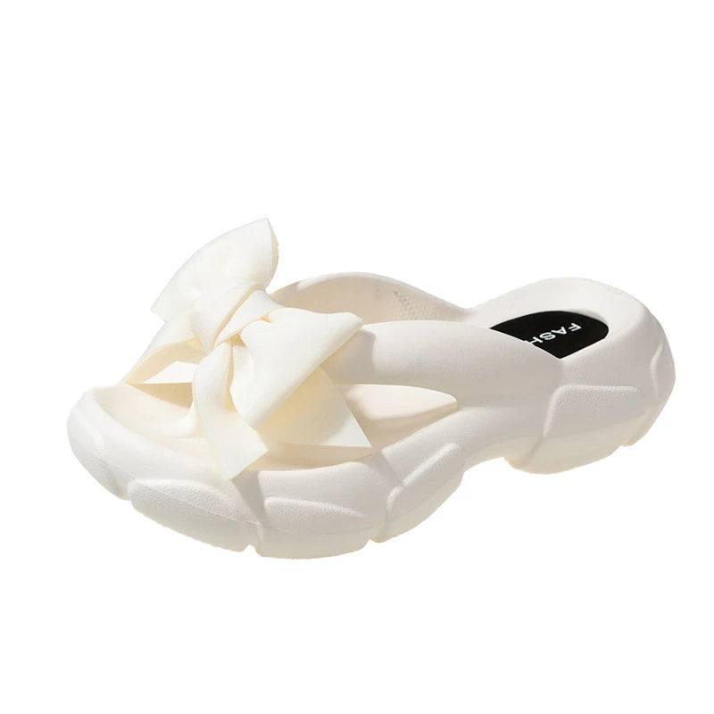 Fashion Bowknot Platform Flip Flop for Women Summer-WHITE-6