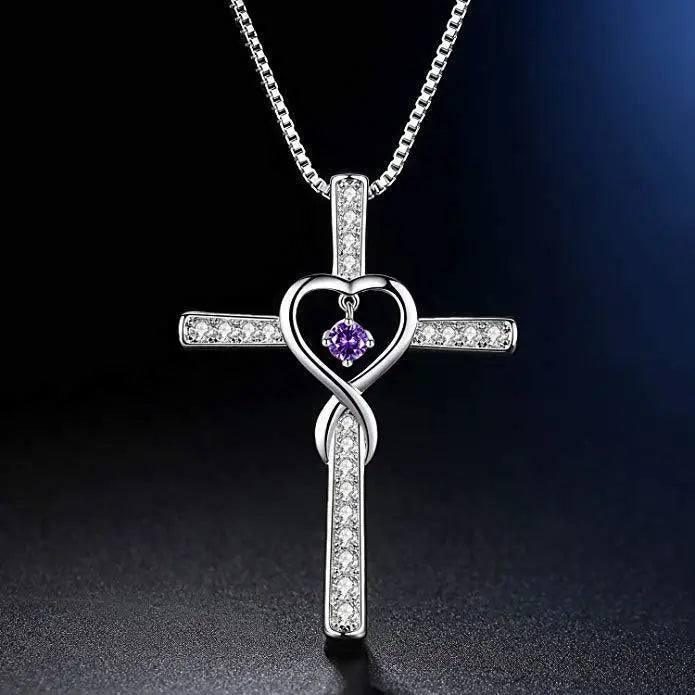 Fashion Cross Religious Belief Inlaid Zircon Pendant-1Style-1