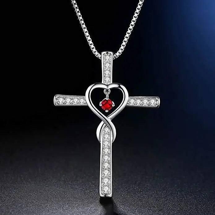 Fashion Cross Religious Belief Inlaid Zircon Pendant-9Style-9