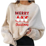 Fleece Christmas Personalized Printing Fashion Loose Sweater-10