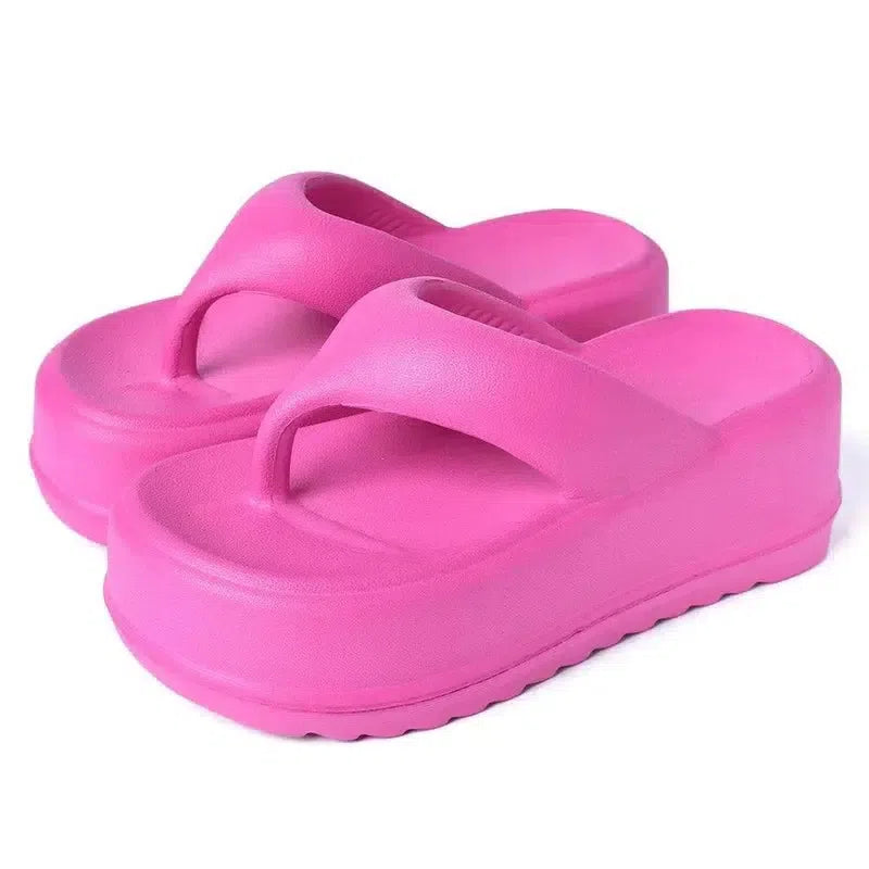 Flip Flops New Split Toe Muffin Platform-Pink-11