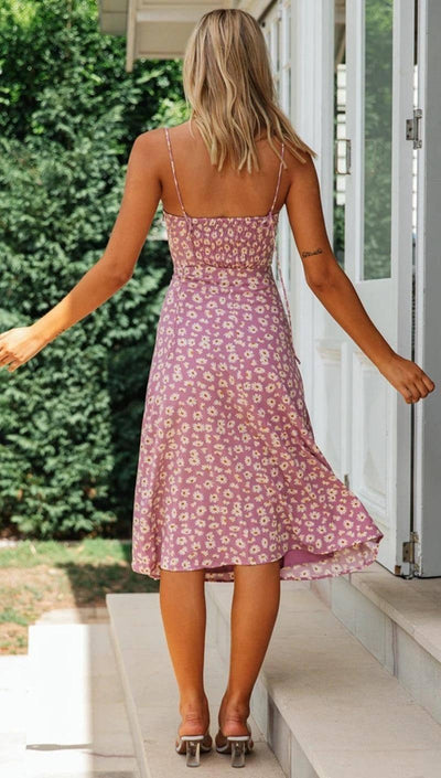 Floral floral split dress-6