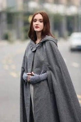 Four-color hooded tie shawl-Grey-5