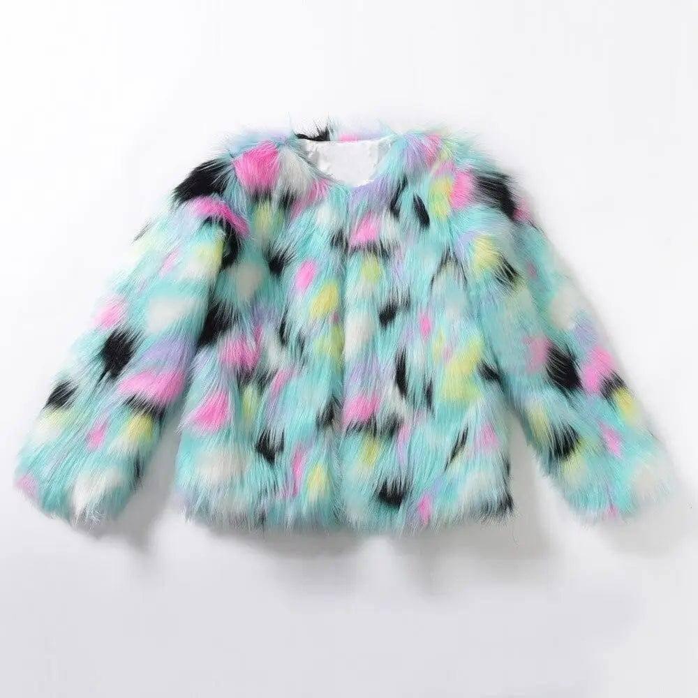 Fox fur round collarless short coat-6