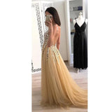 Front And Back V-neck Sequined Floor-length Dovetail Dress-3